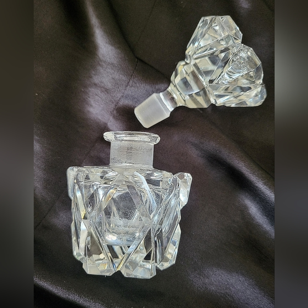 Vintage German Cut Crystal Perfume Bottle